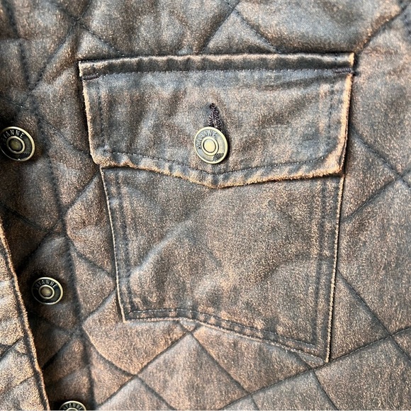 SHYANNE WESTERN BLANKET DARK BROWN QUILTED OILSKIN JACKET SIZE LARGE EUC - Picture 8 of 12